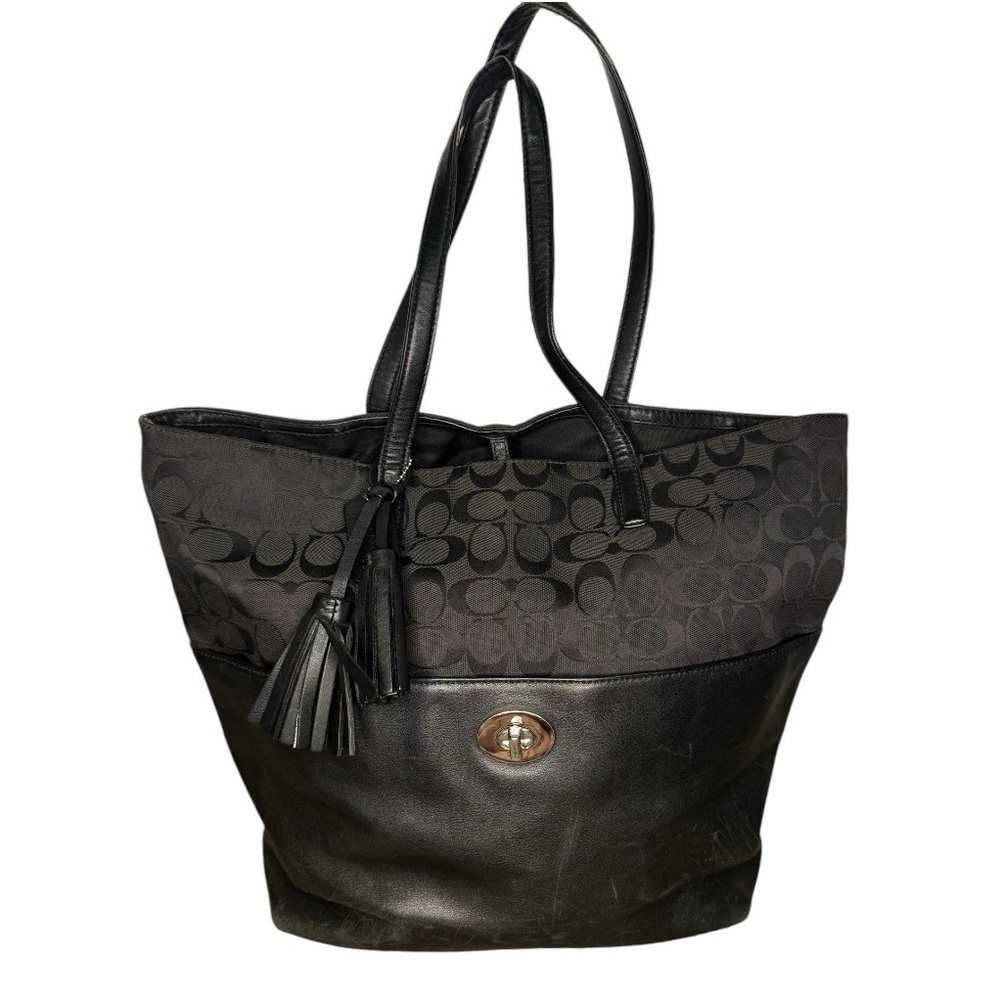 Coach Black Legacy Signature Turnlock with Tassel